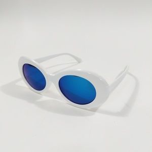 Accessories - Retro Kurt Cobain White Blue Round Sunglasses Accessories - Retro Kurt Cobain White Blue Round Sunglasses